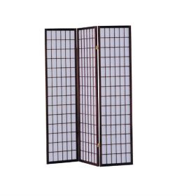 3-Panel Room Divider Asian Style Cherry Wood Privacy Screen