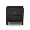 Farmhouse Style Solid Pine Wood 2-Drawer Nightstand in Black