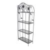 Black Metal 4-Shelf Kitchen Dining Bakers Rack Storage Unit