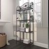 Black Metal 4-Shelf Kitchen Dining Bakers Rack Storage Unit