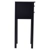 Elegant 2-Drawer Nightstand Side Table in Black Wood Finish