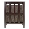 Espresso 3 Tier Bookcase Accent Table, 2 Small Storage baskets