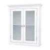 Classic 2-Door Bathroom Wall Cabinet in White Finish