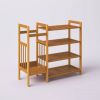 Bench w/2-in-1, 4-Shelf Brown Bamboo Rack, Umbrella Holder