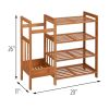 Bench w/2-in-1, 4-Shelf Brown Bamboo Rack, Umbrella Holder