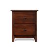 Farmhouse Solid Pine Wood 2 Drawer Nightstand in cherry finish