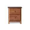 Farmhouse Pine Wood 2 Drawer Nightstand in Walnut Finish