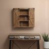 Farmhouse Sliding Wall Mounted Cabinet 2-Doors & Shelves