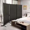 6-Ft Grey 3-Panel Divider Screen ,Steel Base, Heavy duty hinge