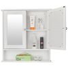 2-Door Bathroom Medicine Cabinet with Mirror in White