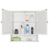 2-Door Bathroom Medicine Cabinet with Mirror in White