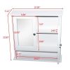 2-Door Bathroom Medicine Cabinet with Mirror in White