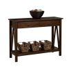 2-Drawer Console Sofa Table Storage Shelf in Tobacco Brown