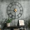 36" Metal Silent Clock with Roman Numerals and Wooden center