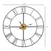 36" Metal Silent Clock with Roman Numerals and Wooden center