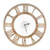 20-inch Classic Farmhouse Natural Wood Roman numeral clock