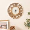 20-inch Classic Farmhouse Natural Wood Roman numeral clock