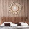 20-inch Classic Farmhouse Natural Wood Roman numeral clock