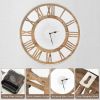 20-inch Classic Farmhouse Natural Wood Roman numeral clock