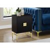 24in Retro 2 Drawer NightStand Cappuccino w/ Gold Metal Legs