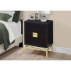 24in Retro 2 Drawer NightStand Cappuccino w/ Gold Metal Legs