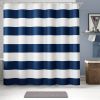 72 x 70" Polyester Blue/White Nautical Striped Shower Curtain