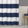 72 x 70" Polyester Blue/White Nautical Striped Shower Curtain