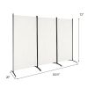 6-Ft White 3-Panel Divider Screen, Steel Base, heavy duty hinge