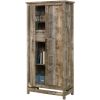 Farmhouse Storage Cabinet Armoire in Rustic Wood Finish