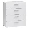 Contemporary Style White 4-Drawer Bedroom Storage Chest