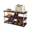 Dark Cherry 3-Shelf Modern Shoe Rack - Holds up to 12 Pair