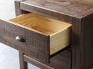 Farmhouse Style Solid Pine Wood 2-drawer Nightstand in Walnut