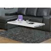 White Modern Rectangular Coffee Table with Tempered Glass Legs