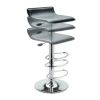 Contemporary ABS Air-Lift Swivel Bar Stool, Black Faux Leather