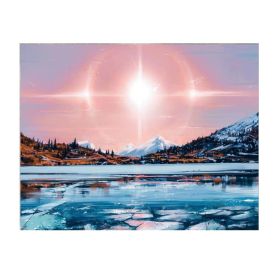 Sunrise Backdrop Tapestry Landscape Wall Art Painting; 43x59