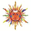 Colorful 3D Metal Sun Wall Hanging, 12.6" x 11"