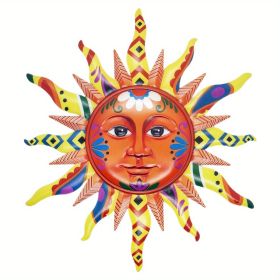 Colorful 3D Metal Sun Wall Hanging, 12.6" x 11"