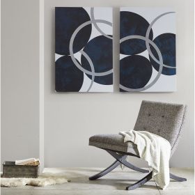 Silver Foil Abstract 2-piece Canvas Wall Art Set, 24" x 36"