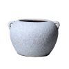 Grey Artisan Ceramic Stone Vase 10"D x 7"H