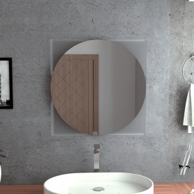 Merrimac Square Bathroom Mirror with Sandblasting Borders