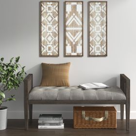 Mandal Panel Two-tone Geometric 3-piece Wood Wall Decor Set