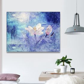 Framed Canvas Abstract Style Impressionism Lotus Painting