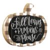 Wood Pumpkin "Fall Leaves & Pumpkins Please" ,Imperfect Dust