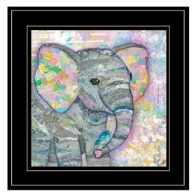 Black Framed "Elephant I" By Lisa Morales