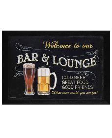 Black Framed "Welcome to Our Bar" by Artisan Debbie Dewitt