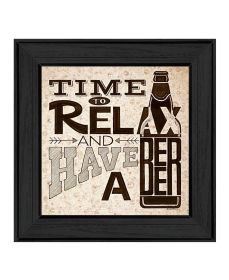 Black Framed "Beer -Time to Relax" by Artisan Deb Strain