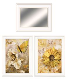 White Frame "Butterflies" 3-Piece Vignette By Ed Wargo