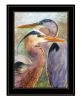 Black Framed "Blue Heron Duet" by Stellar Design Studio