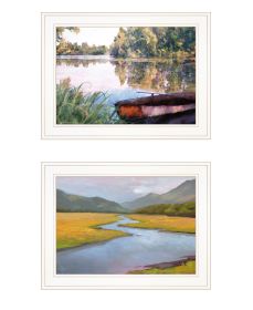 White frame "Serene Water" by Bluebird Barn & William Hawkins