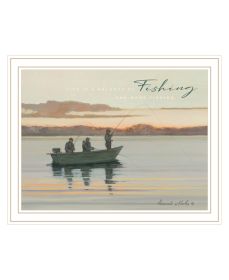 White Framed "Fishing" by Bonnie Mohr, Framed Print